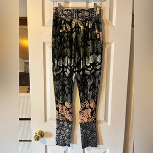 Hand Silk Screened Modal Harem Pants with Acorn Pattern.